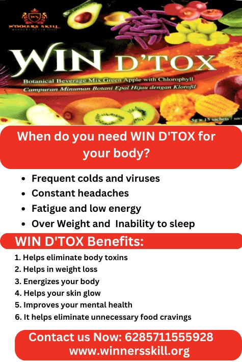 Regular Body detox keeps the body in good health with the use of Win D'Tox 